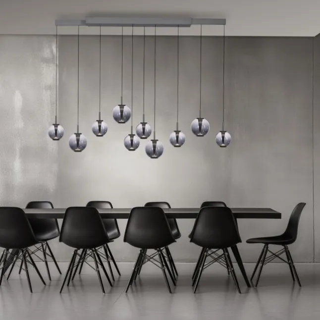 Paul Neuhaus Pendelleuchte PURE E-Infinity, mystic grey mit e-Slide Funktion