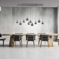 Paul Neuhaus Pendelleuchte PURE E-Infinity, mystic grey mit e-Slide Funktion