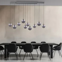 Paul Neuhaus Pendelleuchte PURE E-Infinity, mystic grey mit e-Slide Funktion