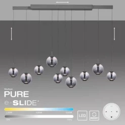 Paul Neuhaus Pendelleuchte PURE E-Infinity, mystic grey mit e-Slide Funktion