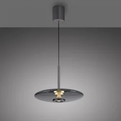Paul Neuhaus Pendelleuchte PURE E-Vitrum platin (grau) elektrisch