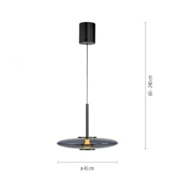 Paul Neuhaus Pendelleuchte PURE E-Vitrum platin (grau) elektrisch