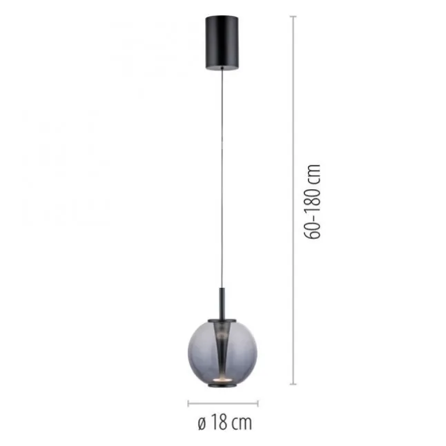 Paul Neuhaus Pendelleuchte PURE Infinity mystic grey, Comfort Lift Funktion