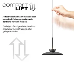 Paul Neuhaus Pendelleuchte PURE Moon platin (grau) höhenverstellbar dimmbar