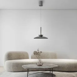 Paul Neuhaus Pendelleuchte PURE Moon platin (grau) höhenverstellbar dimmbar