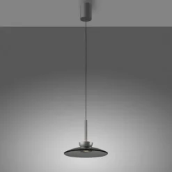 Paul Neuhaus Pendelleuchte PURE Moon platin (grau) höhenverstellbar dimmbar