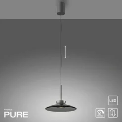 Paul Neuhaus Pendelleuchte PURE Moon platin (grau) höhenverstellbar dimmbar