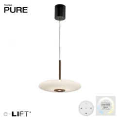 Paul Neuhaus Pendelleuchte PURE E-Vitrum dark-metal brown elektrisch