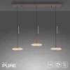 Paul Neuhaus Pendelleuchte PURE Vitrum 3 flammig dark-metal brown