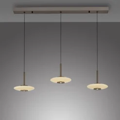 Paul Neuhaus Pendelleuchte PURE Vitrum 3 flammig dark-metal brown