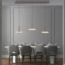 Paul Neuhaus Pendelleuchte PURE Vitrum 3 flammig dark-metal brown