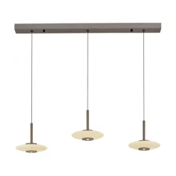 Paul Neuhaus Pendelleuchte PURE Vitrum 3 flammig dark-metal brown