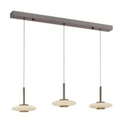 Paul Neuhaus Pendelleuchte PURE Vitrum 3 flammig dark-metal brown