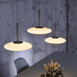 Paul Neuhaus Pendelleuchte PURE Vitrum 3 flammig dark-metal brown