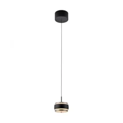 Paul Neuhaus Pendelleuchte PURE Falling Rings, black pearl / diamond