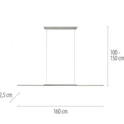 Paul Neuhaus Pendelleuchte PURE Surface platin (grau) 160x25 höhenverstellbar