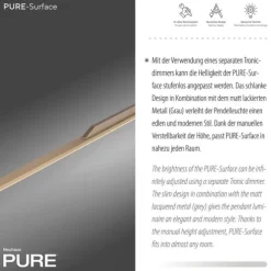 Paul Neuhaus Pendelleuchte PURE Surface bronce 160x25 höhenverstellbar