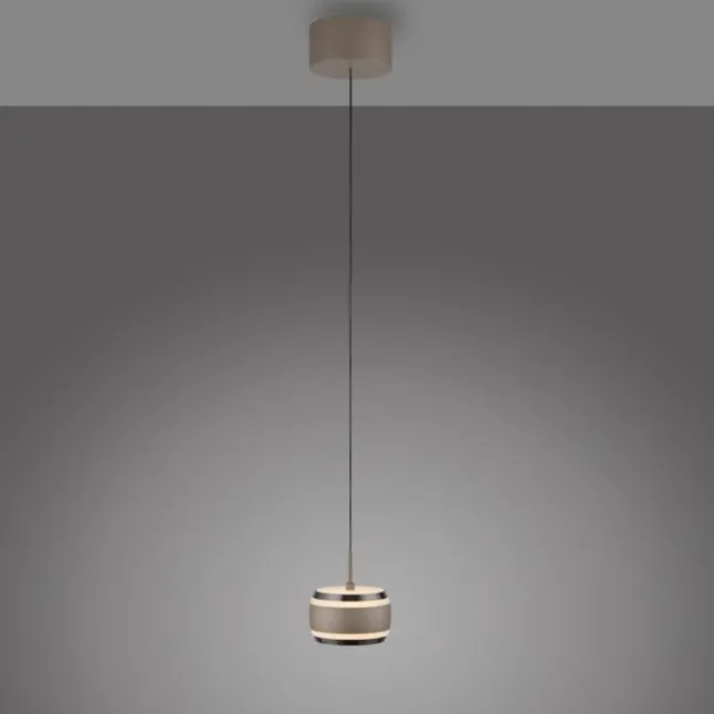 Paul Neuhaus Pendelleuchte PURE Falling Rings, bronce dark chrome