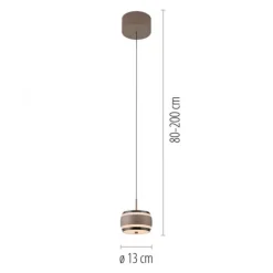 Paul Neuhaus Pendelleuchte PURE Falling Rings, bronce dark chrome