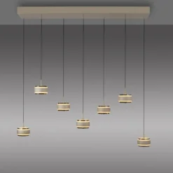 Paul Neuhaus Pendelleuchte PURE Falling Rings,bronce/ dark chrome