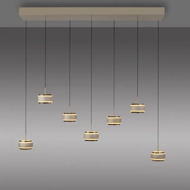 Paul Neuhaus Pendelleuchte PURE Falling Rings,bronce/ dark chrome