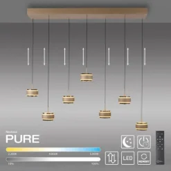 Paul Neuhaus Pendelleuchte PURE Falling Rings,bronce/ dark chrome
