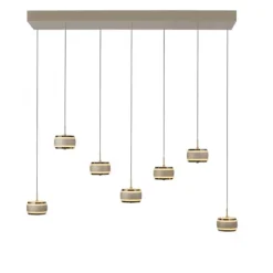 Paul Neuhaus Pendelleuchte PURE Falling Rings,bronce/ dark chrome