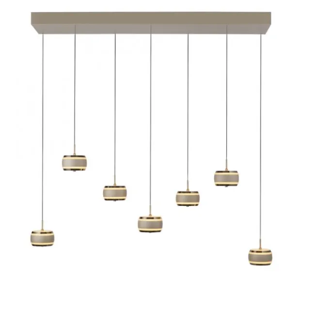Paul Neuhaus Pendelleuchte PURE Falling Rings,bronce/ dark chrome