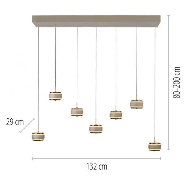 Paul Neuhaus Pendelleuchte PURE Falling Rings,bronce/ dark chrome
