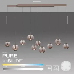 Paul Neuhaus Pendelleuchte PURE E-Infinity, bronce mit e-Slide Funktion