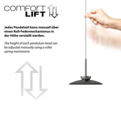 Paul Neuhaus Pendelleuchte PURE Moon platin (grau) höhenverstellbar 3-flammig