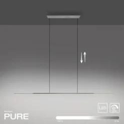 Paul Neuhaus Pendelleuchte PURE Surface platin (grau) 125x25 höhenverstellbar