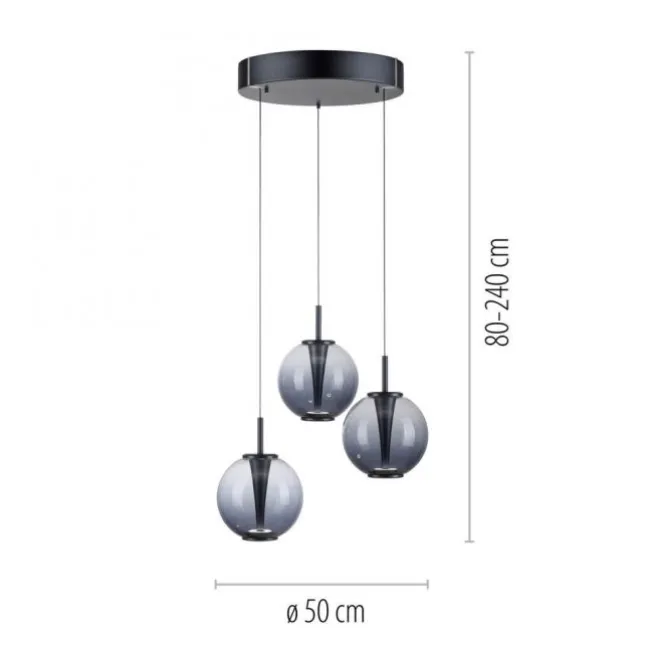 Paul Neuhaus Pendelleuchte PURE E-Infinity mystic grey mit e-Lift Funktion