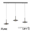 Paul Neuhaus Pendelleuchte PURE Vitrum 3 flammig platin (grau) Comfort Lift
