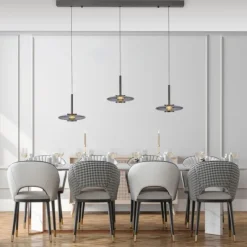 Paul Neuhaus Pendelleuchte PURE Vitrum 3 flammig platin (grau) Comfort Lift