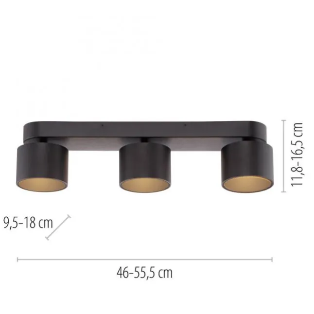Paul Neuhaus PURE Cup black pearl, 3 flammig, dimmbar, dreh und schwenkbar