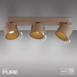 Paul Neuhaus PURE Cup bronce, 3 flammig, dimmbar, dreh und schwenkbar