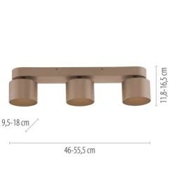 Paul Neuhaus PURE Cup bronce, 3 flammig, dimmbar, dreh und schwenkbar