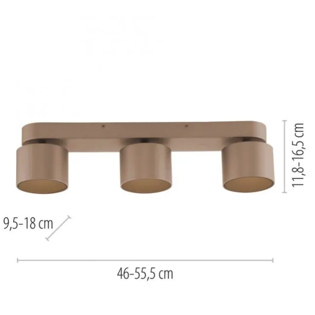 Paul Neuhaus PURE Cup bronce, 3 flammig, dimmbar, dreh und schwenkbar