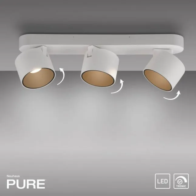 Paul Neuhaus PURE Cup, snow, 3 flammig, dimmbar, dreh und schwenkbar