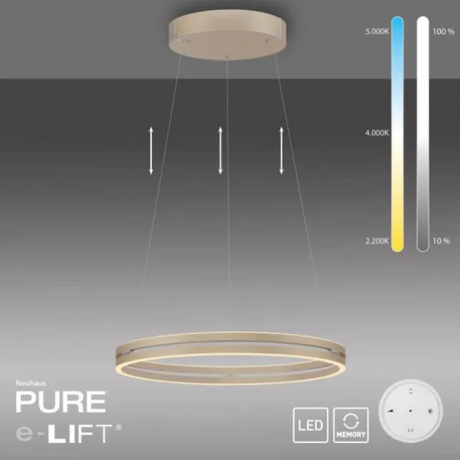 Paul Neuhaus PURE E-Loop, LED Pendelleuchte, bronce