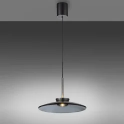 Paul Neuhaus PURE E-Moon Pendelleuchte platin (grau) elektrisch Fernbedienung
