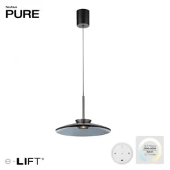 Paul Neuhaus PURE E-Moon Pendelleuchte platin (grau) elektrisch Fernbedienung
