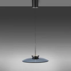 Paul Neuhaus PURE E-Moon Pendelleuchte platin (grau) elektrisch Fernbedienung