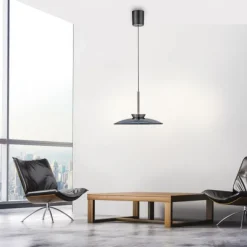 Paul Neuhaus PURE E-Moon Pendelleuchte platin (grau) elektrisch Fernbedienung