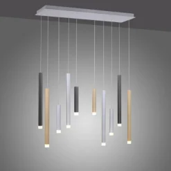 Paul Neuhaus PURE Gemin LED Pendelleuchte aluminium gebürstet 10 flammig