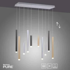 Paul Neuhaus PURE Gemin LED Pendelleuchte aluminium gebürstet 10 flammig
