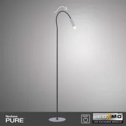 Paul Neuhaus PURE Gemin LED Stehleuchte aluminium gebürstet Schnurschalter