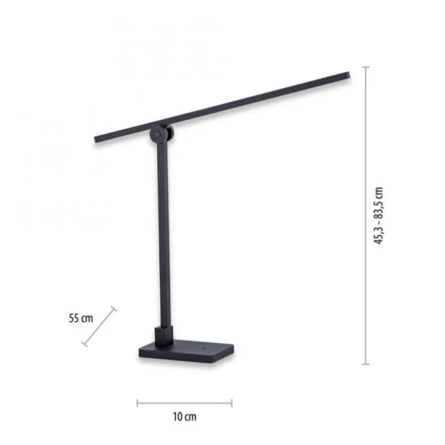 Paul Neuhaus PURE Grafo LED Tischlampe schwarz schwenkbar dimmbar