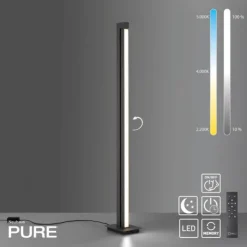 Paul Neuhaus PURE Lines Floor LED Stehleuchte graphite dimmbar drehbar Schalter